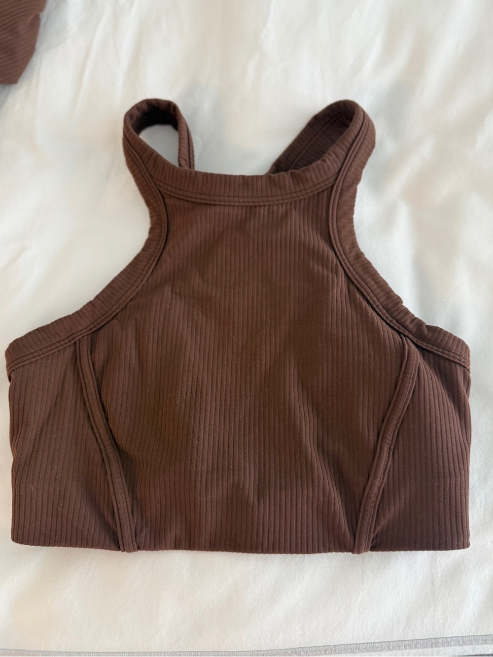 Lululemon Ribbed Brown Crop Tank Top Sz 4